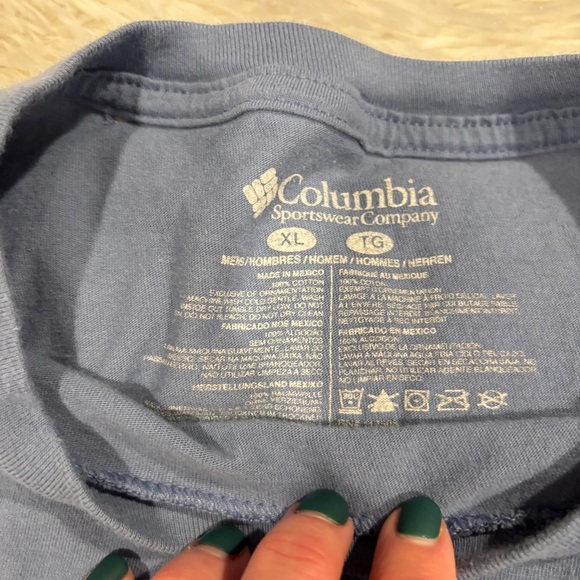 Columbia Men's Heaven Explore Outdoors Graphic T-Shirt Blue Short Sleeve XL - Picture 5 of 12